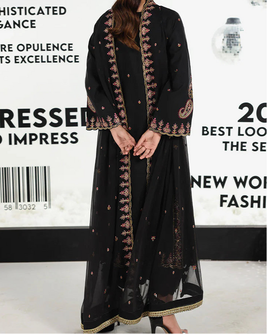 EMBROIDERED SILK UNSTITCHED 3 PC