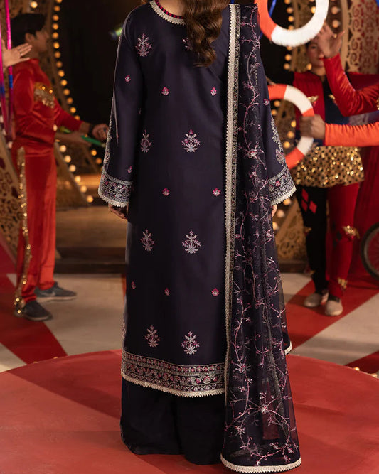 EMBROIDERED SILK UNSTITCHED 3 PCS