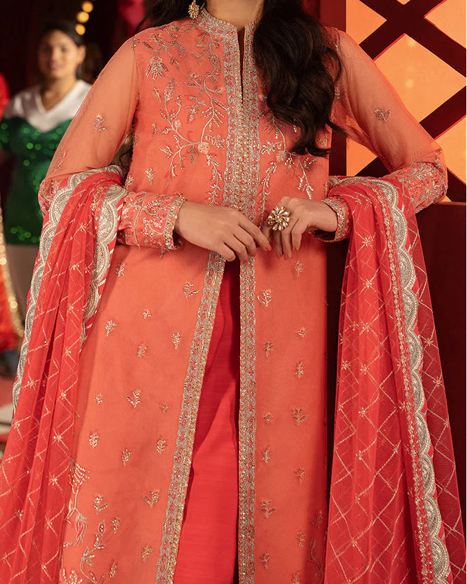 Embroidered Net 3 Pcs