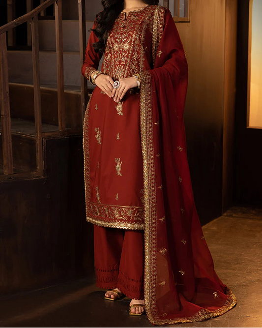 Embroidered Silk 3 Pcs